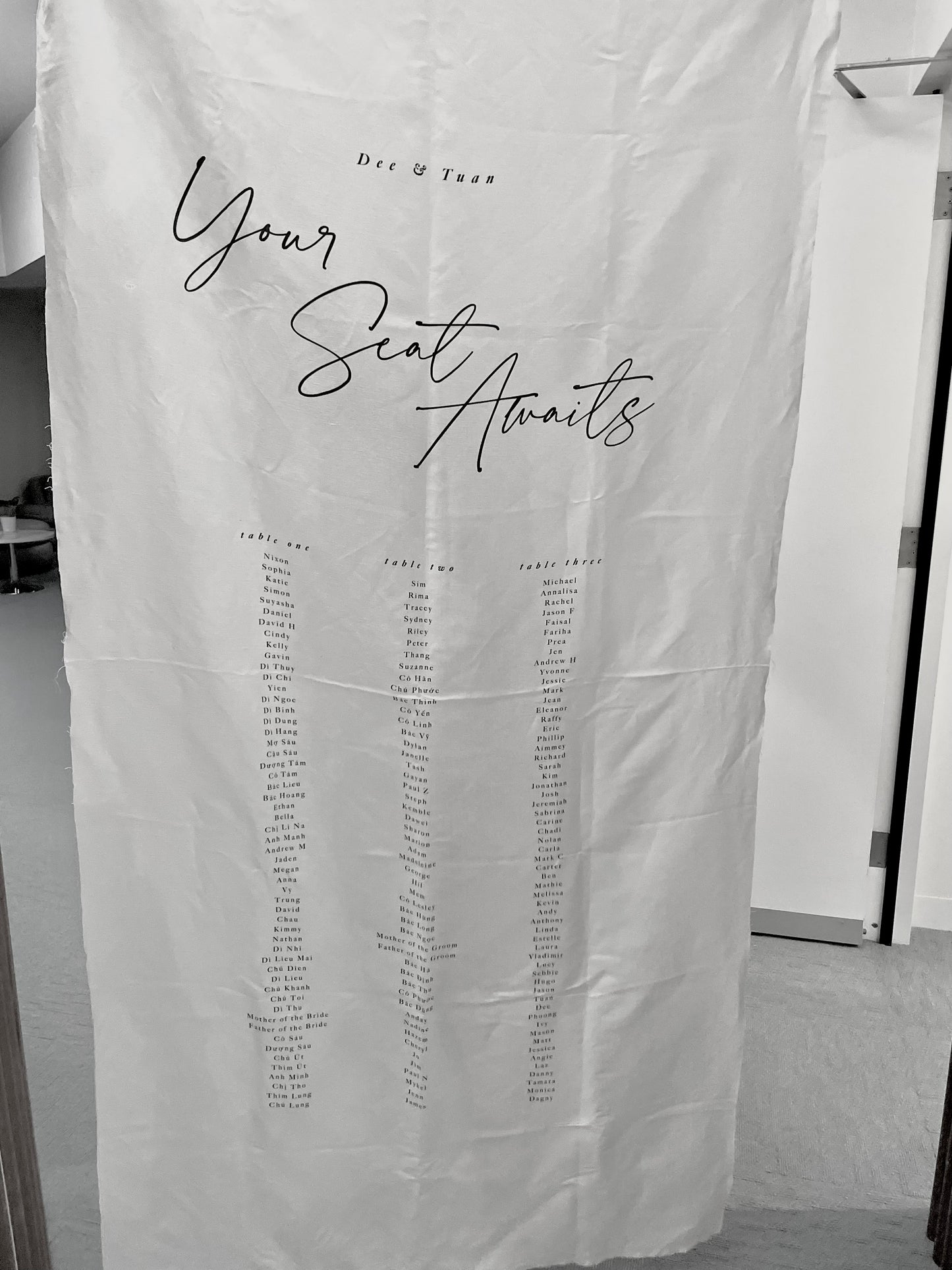 Linen Custom Fabric Wedding Signage